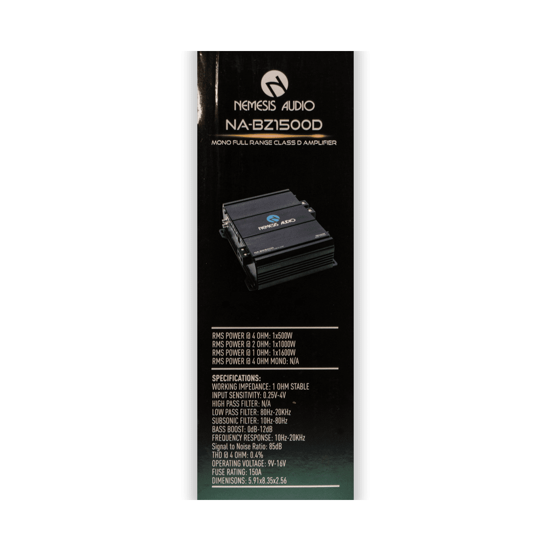NA-BZ1500D | Class D 1-Channel Monoblock Full Range Car Amplifier 1600 Watts @ 1-Ohm image 6