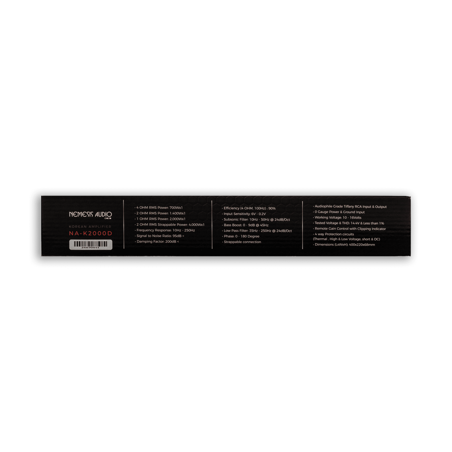 NA-K2000D | 2000W @ 1-Ohm Class D 1-Channel Monoblock Car Amplifier Made In Korea Team Series image 5