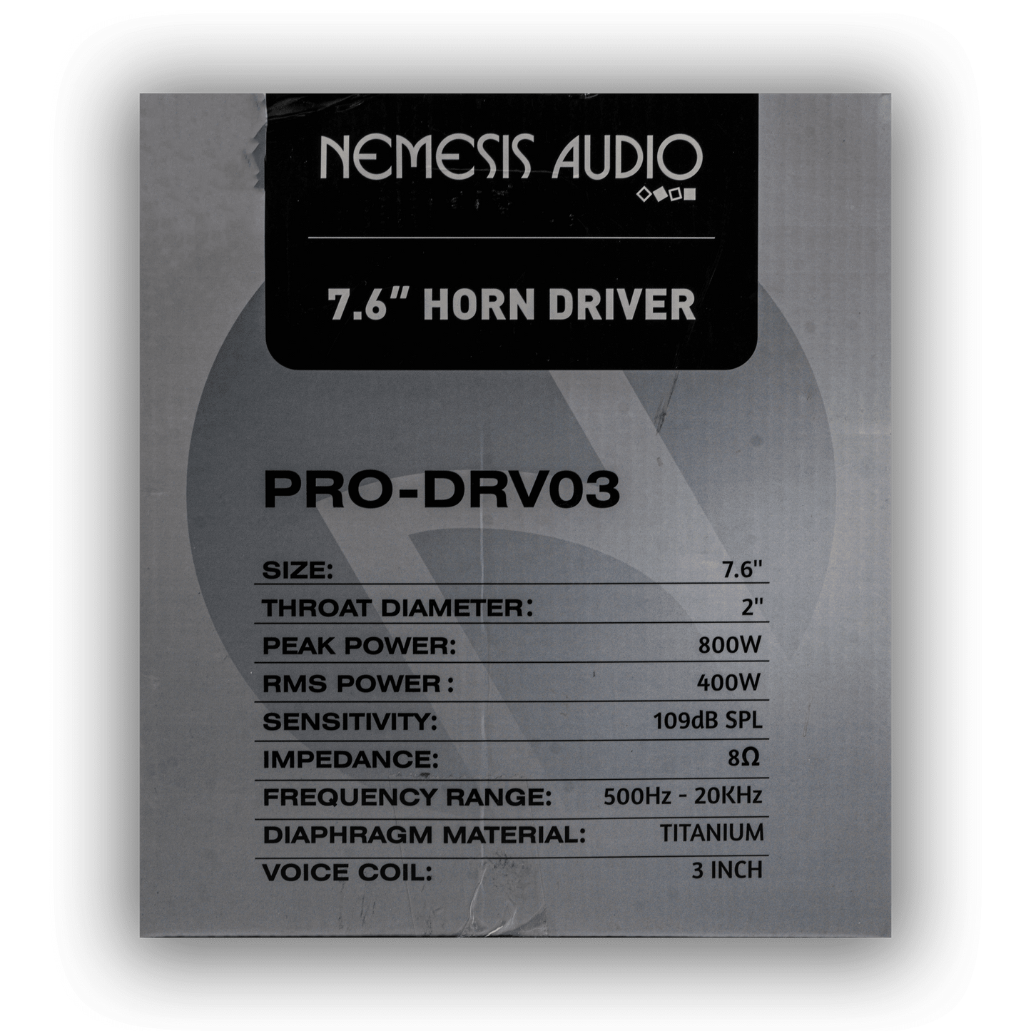 Nemesis Audio PRO-DRV03 titanium diaphragm horn driver rear view