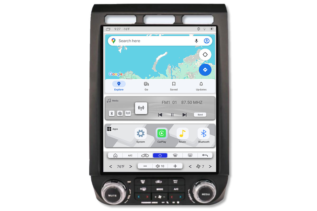 Linkswell T-Style LITE 2 radio for 2015-2022 Ford F-Series and F-150 large touchscreen head unit LT-FDPU12-1AK-6C