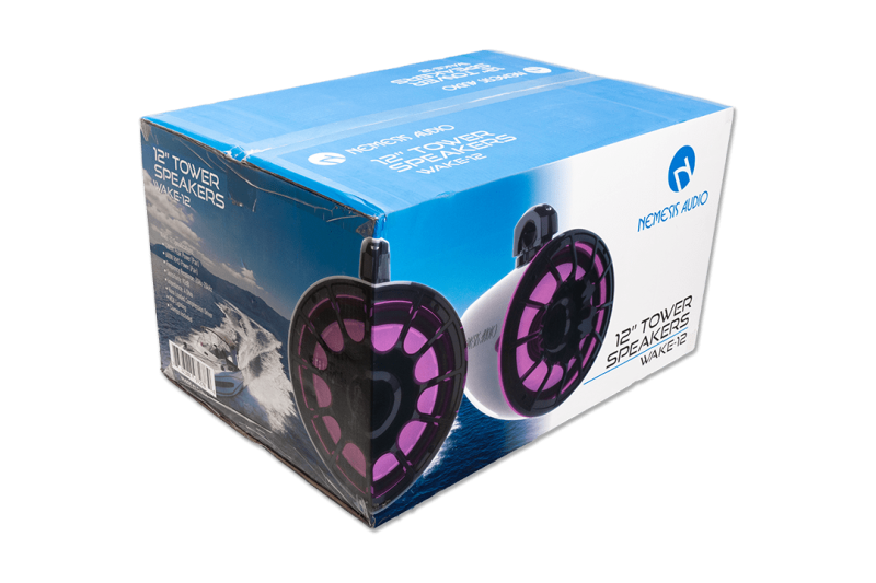 Nemesis Audio WAKE-12 12" Horn Loaded Marine Tower Speakers with RGB Lighting