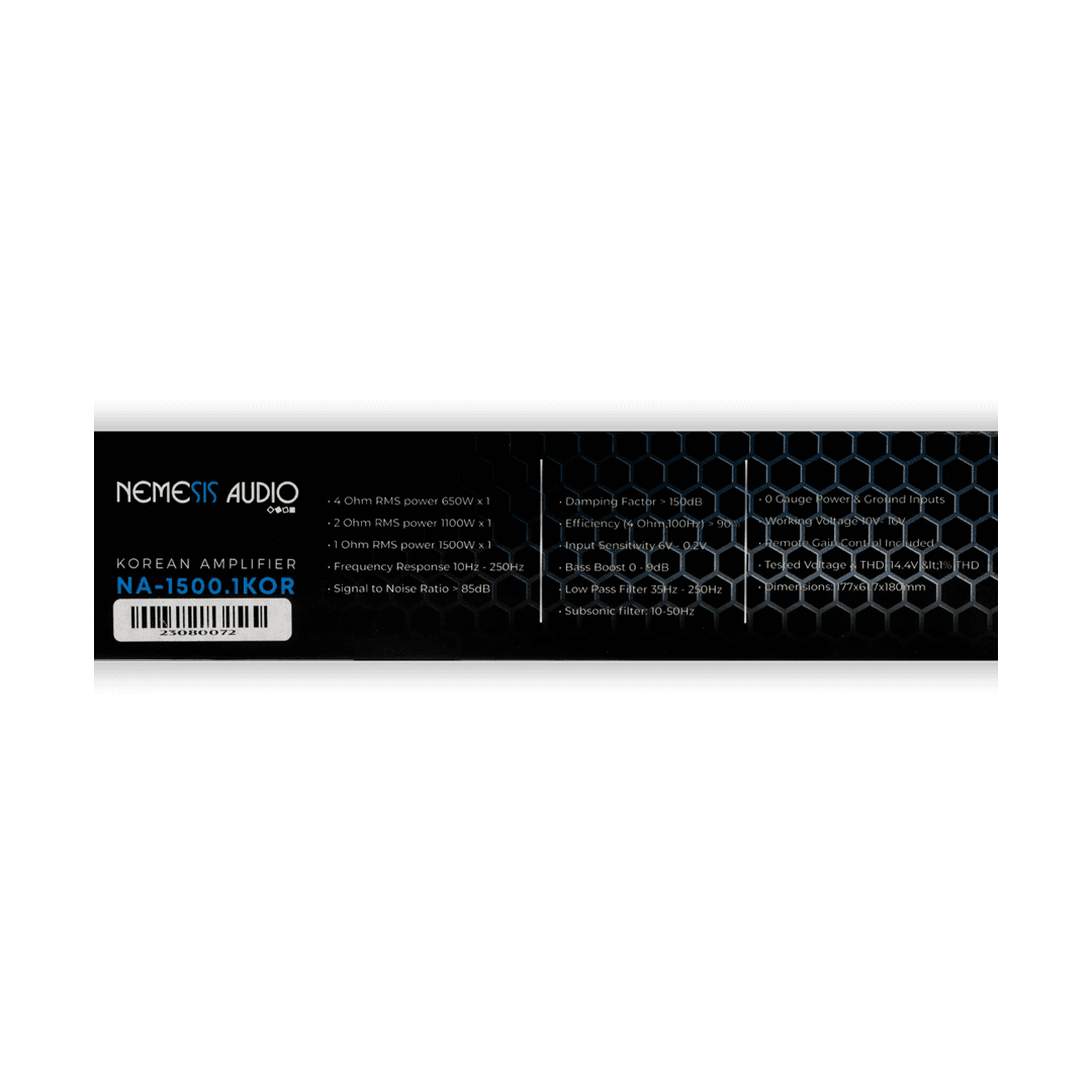 NA-1500.1KOR | Class-D 1-Channel Monoblock Car Amplifier 1500W @ 1-Ohm – Made In Korea image 4