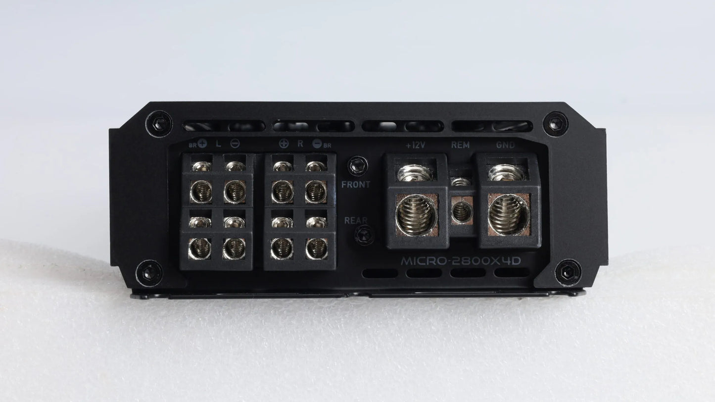 Nemesis Audio MICRO-2800X4D speaker amp side detail