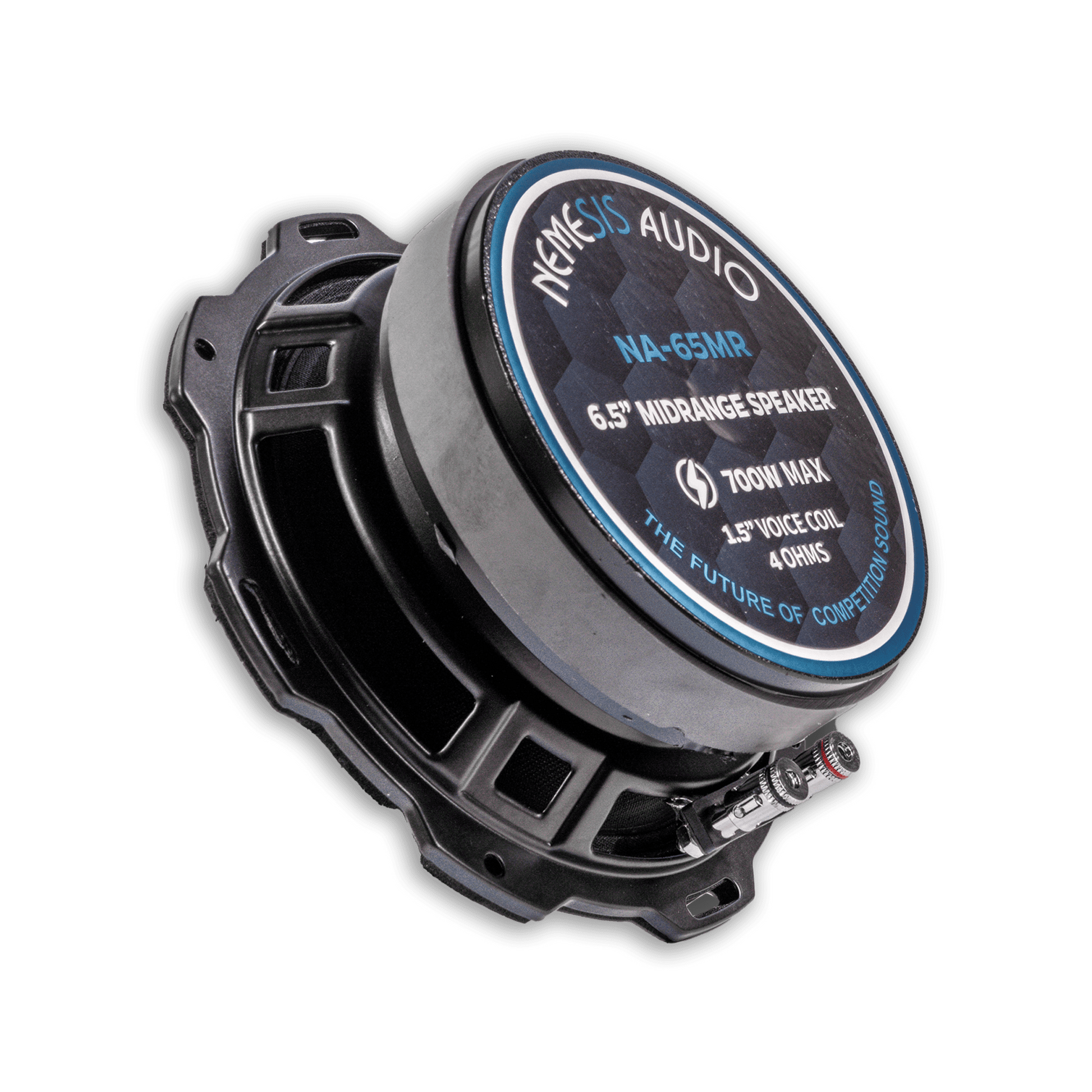Nemesis Audio midrange speaker motor detail for powered headliner package