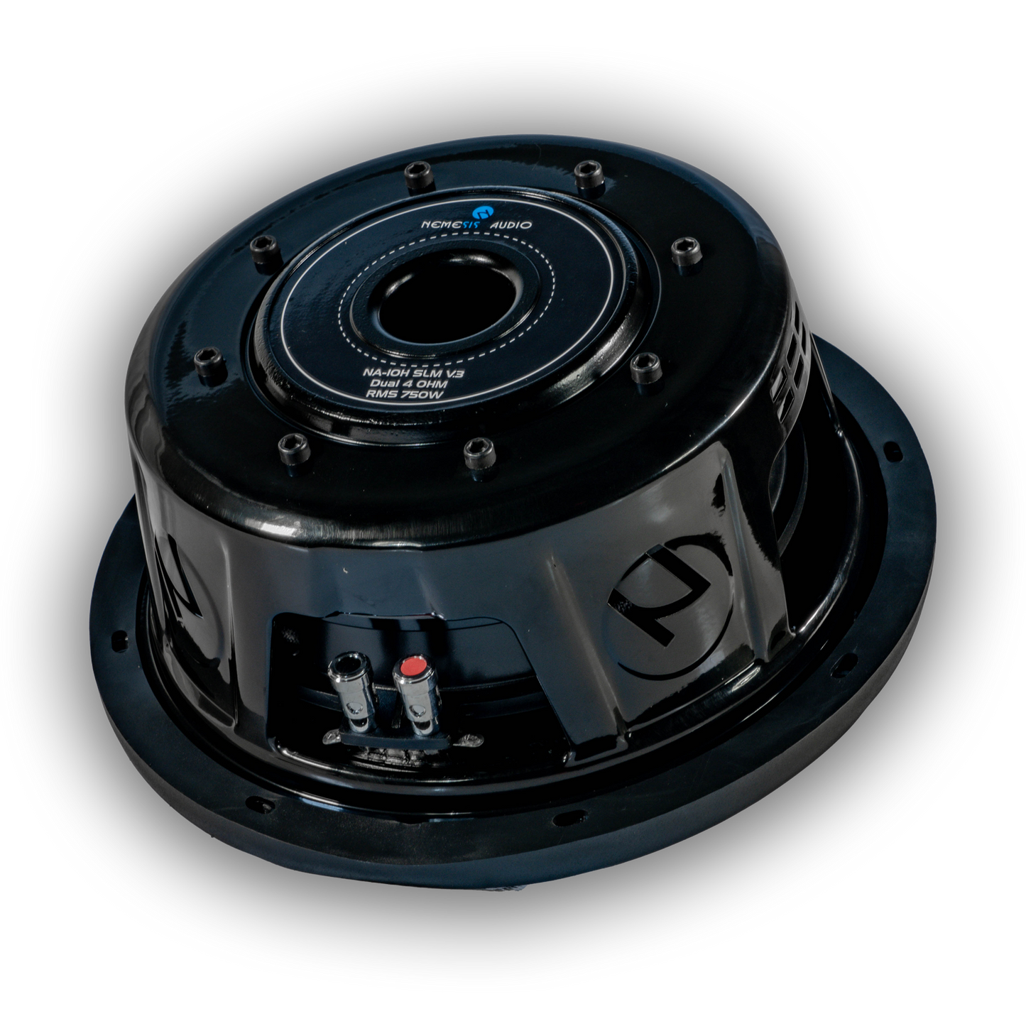 Nemesis Audio NA-10H-SLM V.3 10-inch shallow subwoofer left side view