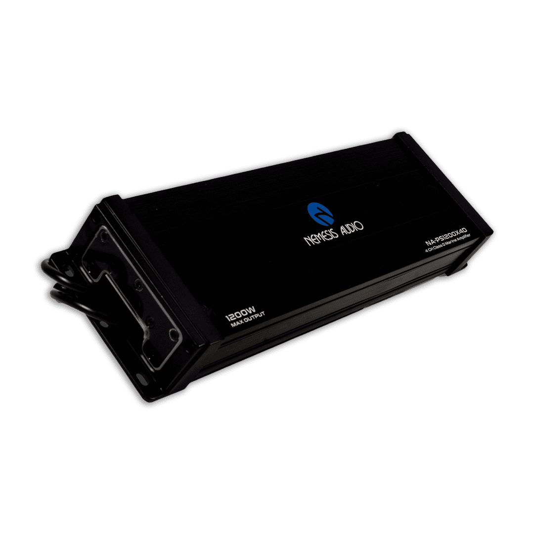Nemesis Audio NA-PS1200X4D 4-channel speaker amplifier left view