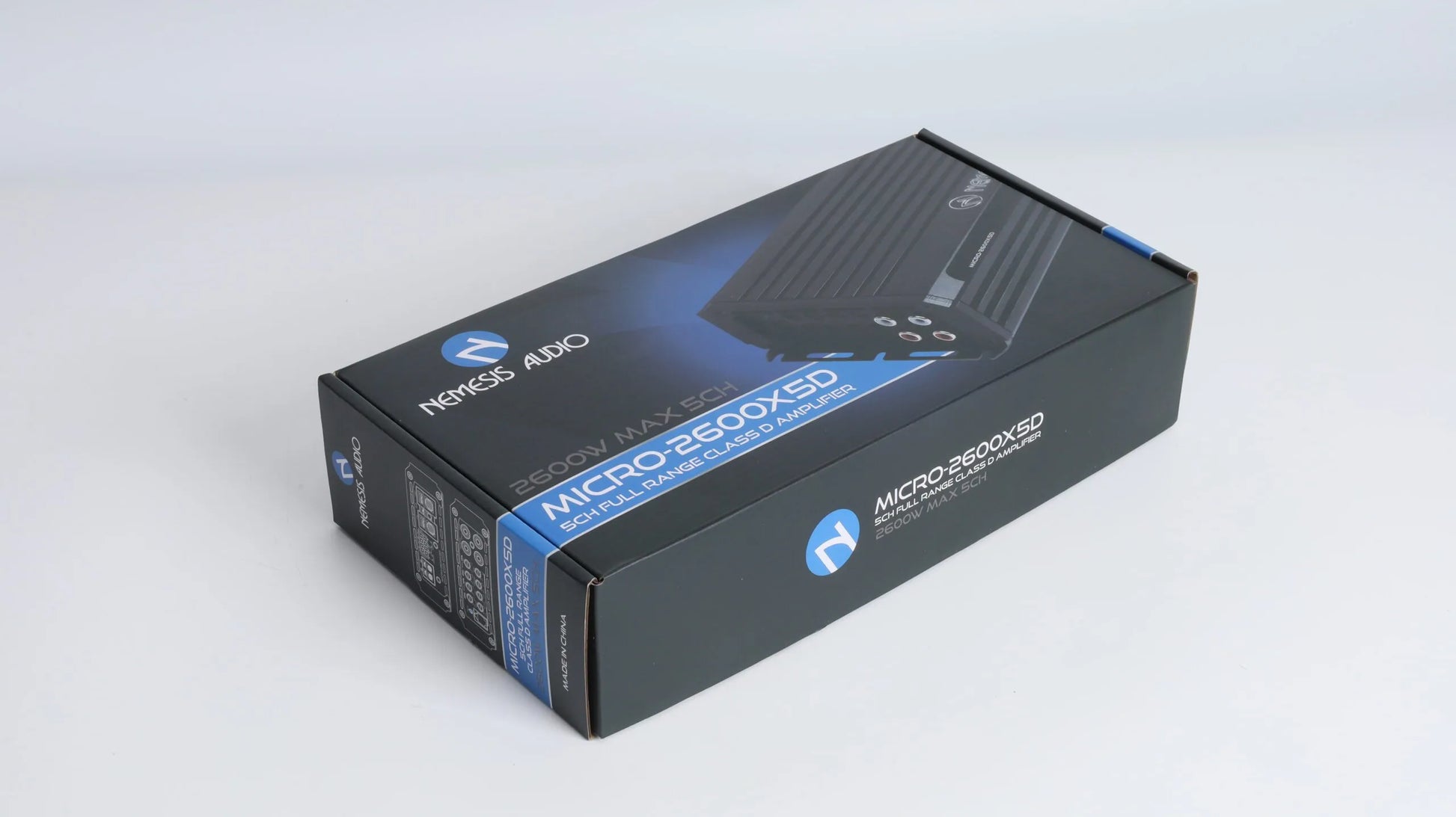 Nemesis Audio MICRO-2600X5D 1300W RMS amplifier package view