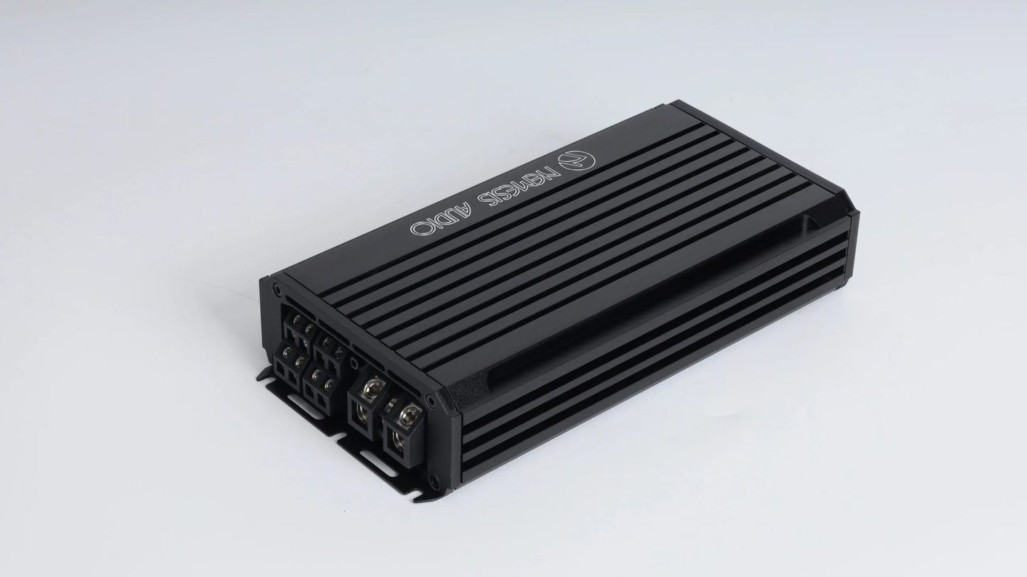 Nemesis Audio MICRO-2000X4D compact 4-channel speaker amplifier detail photo