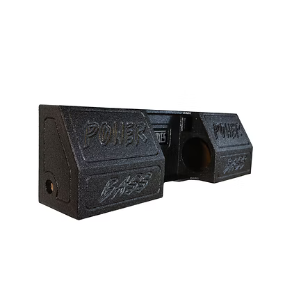 Single cab truck dual 8-inch behind-seat ported subwoofer enclosure side view