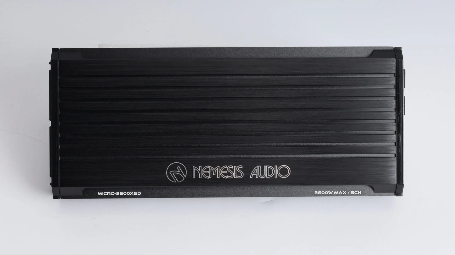 Nemesis Audio MICRO-2600X5D 5-channel amplifier power and speaker terminals