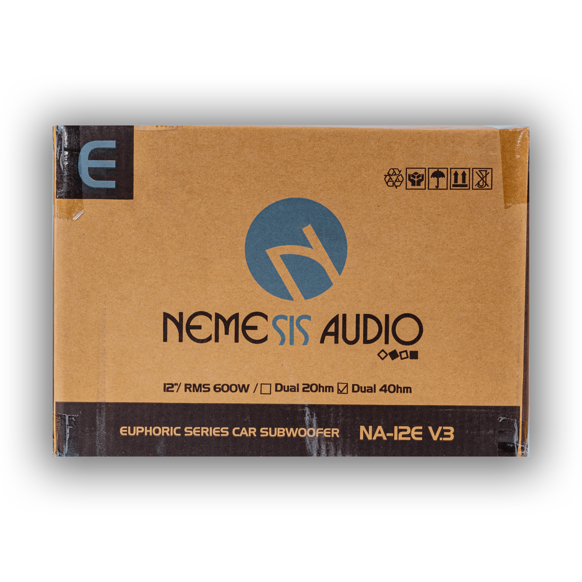 Nemesis Audio NA-12E V.3 12-inch 600W RMS subwoofer retail box front