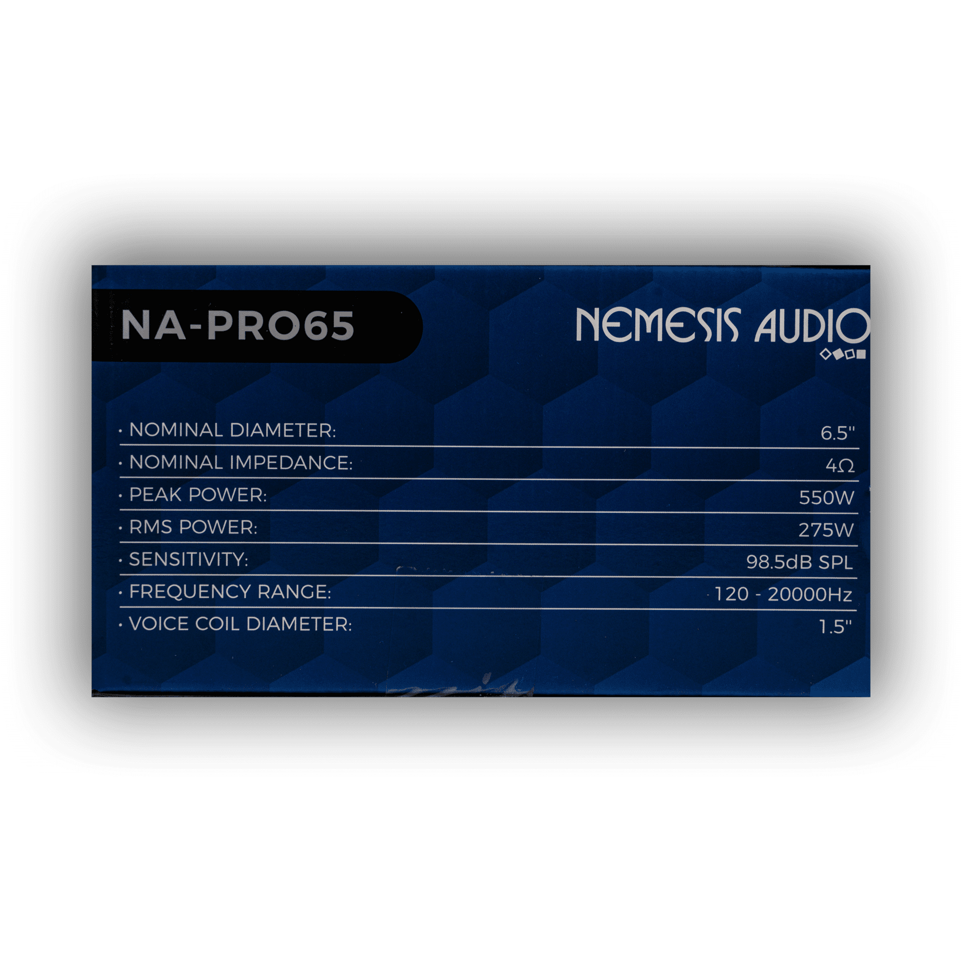 Nemesis Audio NA-PRO65 4 ohm pro coaxial speaker side view