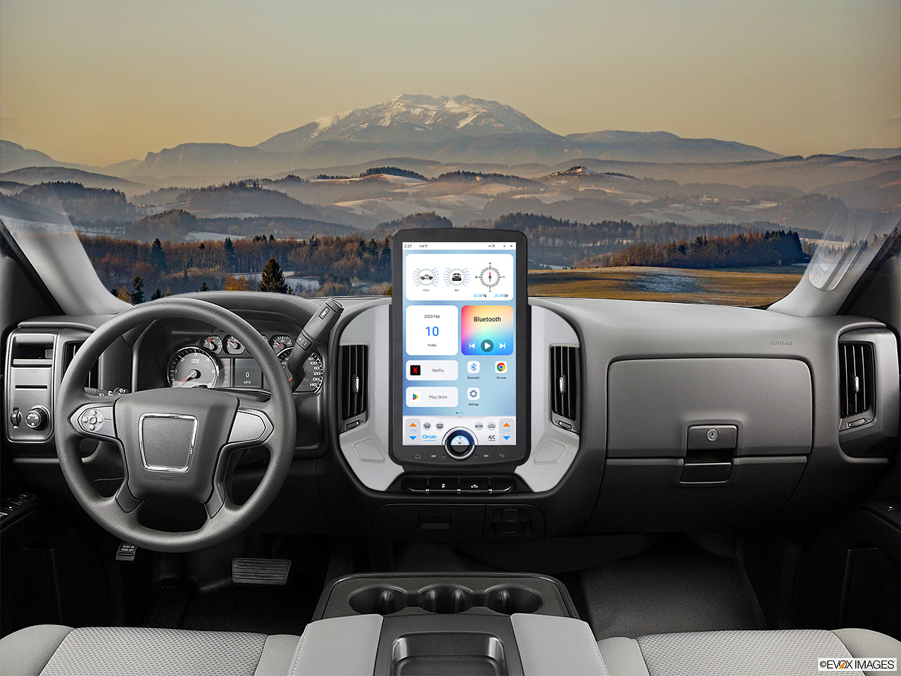 Linkswell XL 15.6-inch radio for 2019-22 GM trucks install view