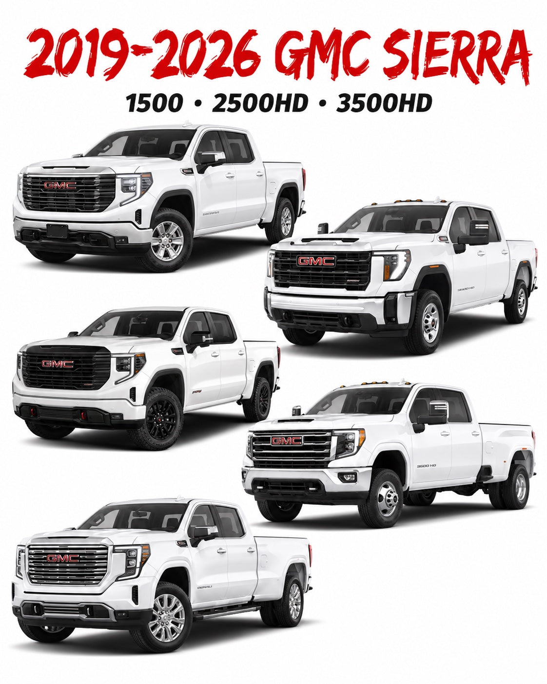 2019–2026 GMC Sierra 1500, 2500HD, and 3500HD Crew Cab fitment guide for GMC Sierra truck bass package
