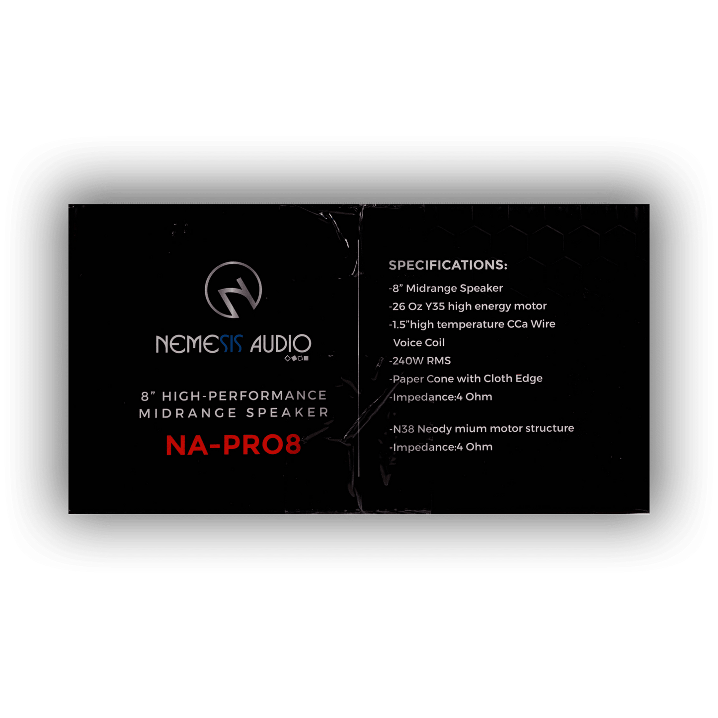 Nemesis Audio NA-PRO8 car audio speaker product side image