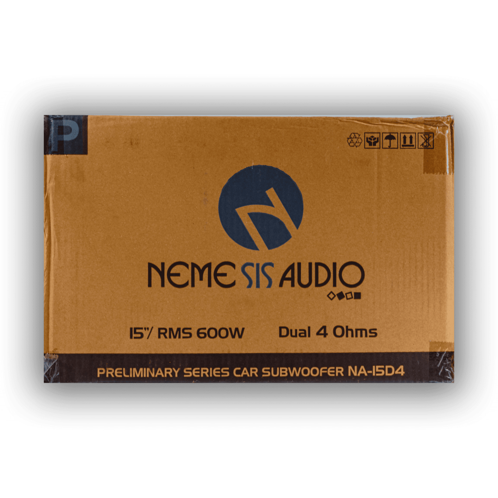Nemesis Audio NA-15D4 15-inch 600W RMS subwoofer retail box front