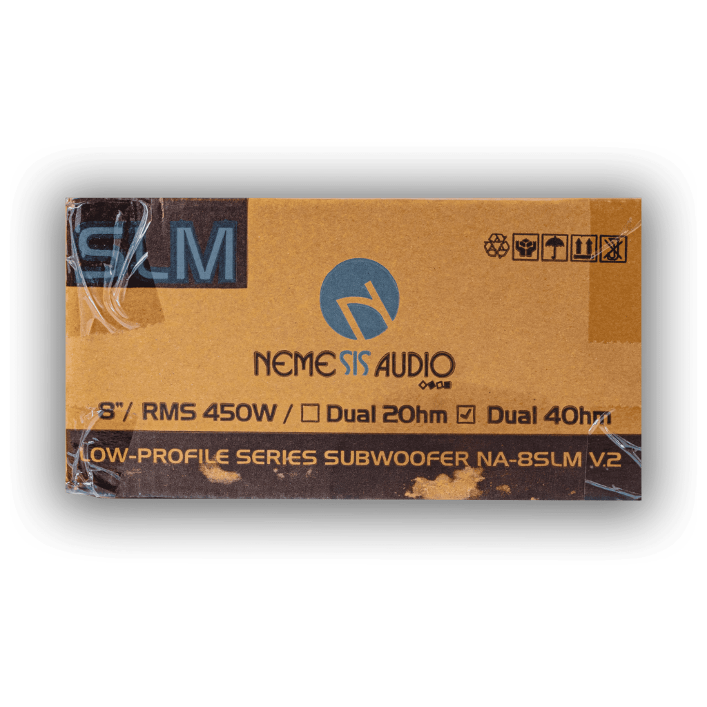 Nemesis Audio NA-8SLM V.2 8-inch 450W RMS subwoofer retail box front