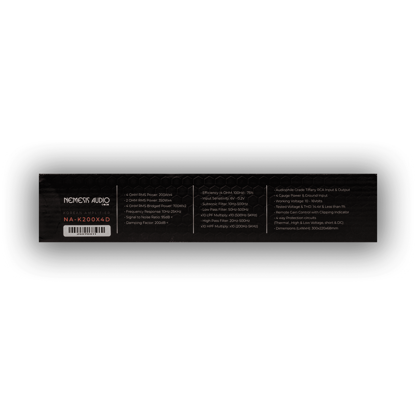 Nemesis Audio NA-K200X4D 4-channel amplifier box side