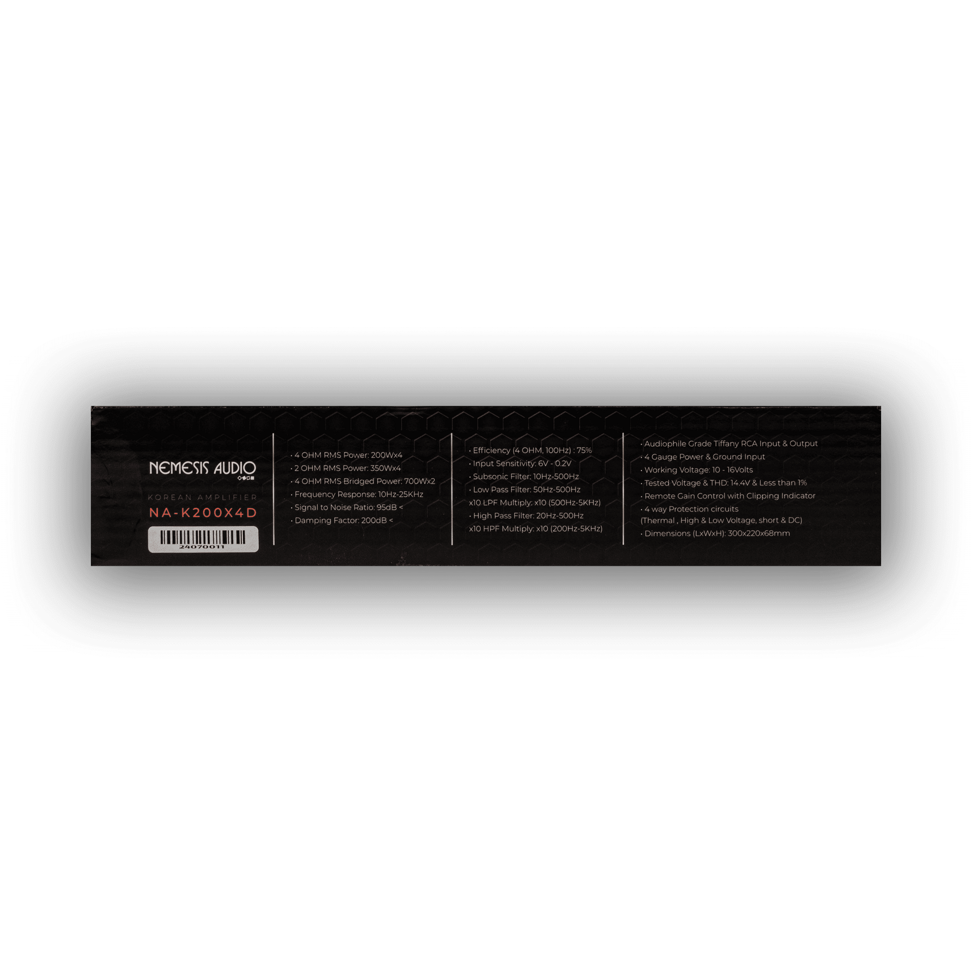 Nemesis Audio NA-K200X4D 4-channel amplifier box side