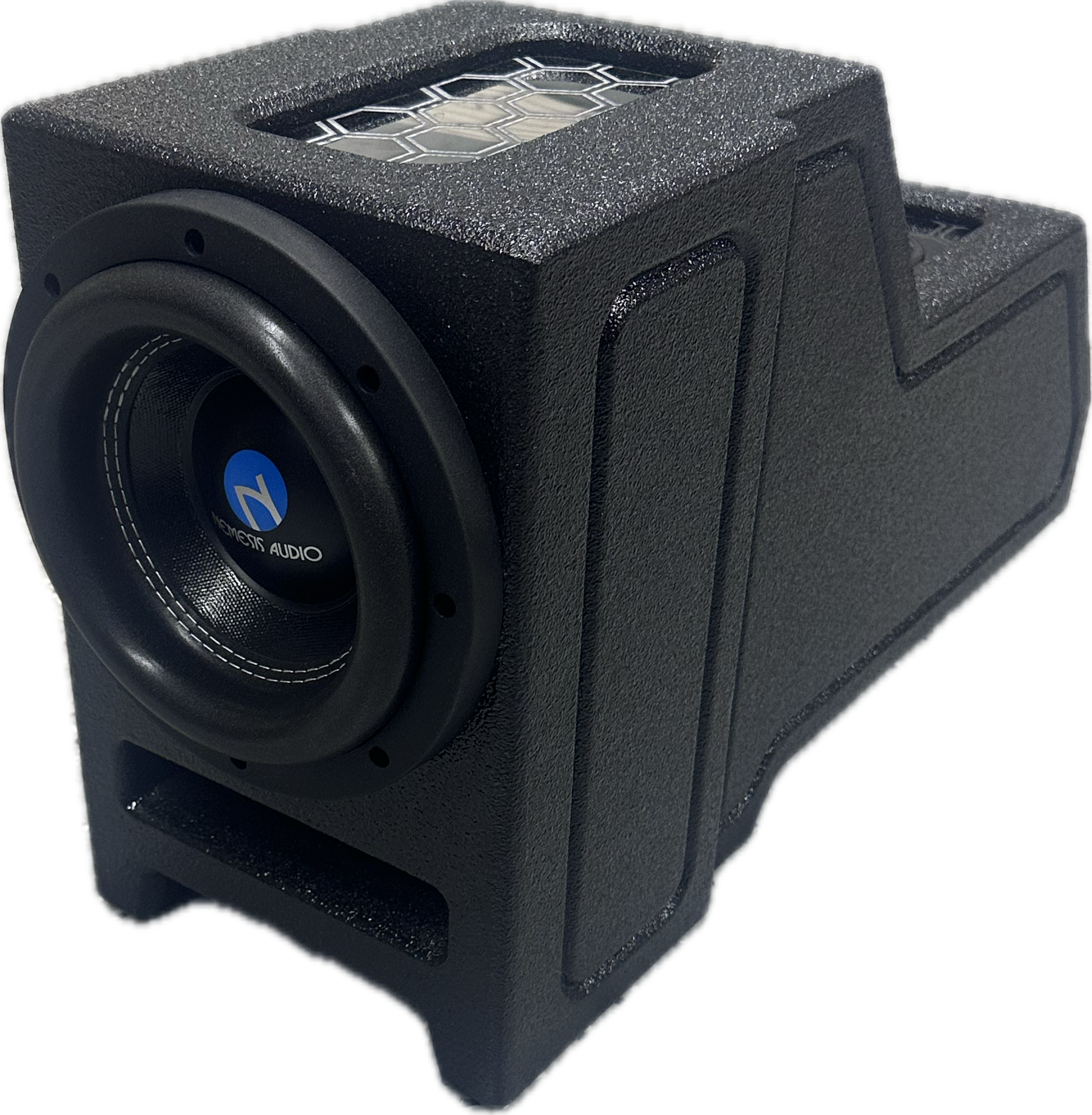 1995–2004 Toyota Tacoma Single Cab Subwoofer Box + 8” Nemesis Audio NA-8E v2 (500W RMS) – Custom Fit Center Console Bass Package image 0