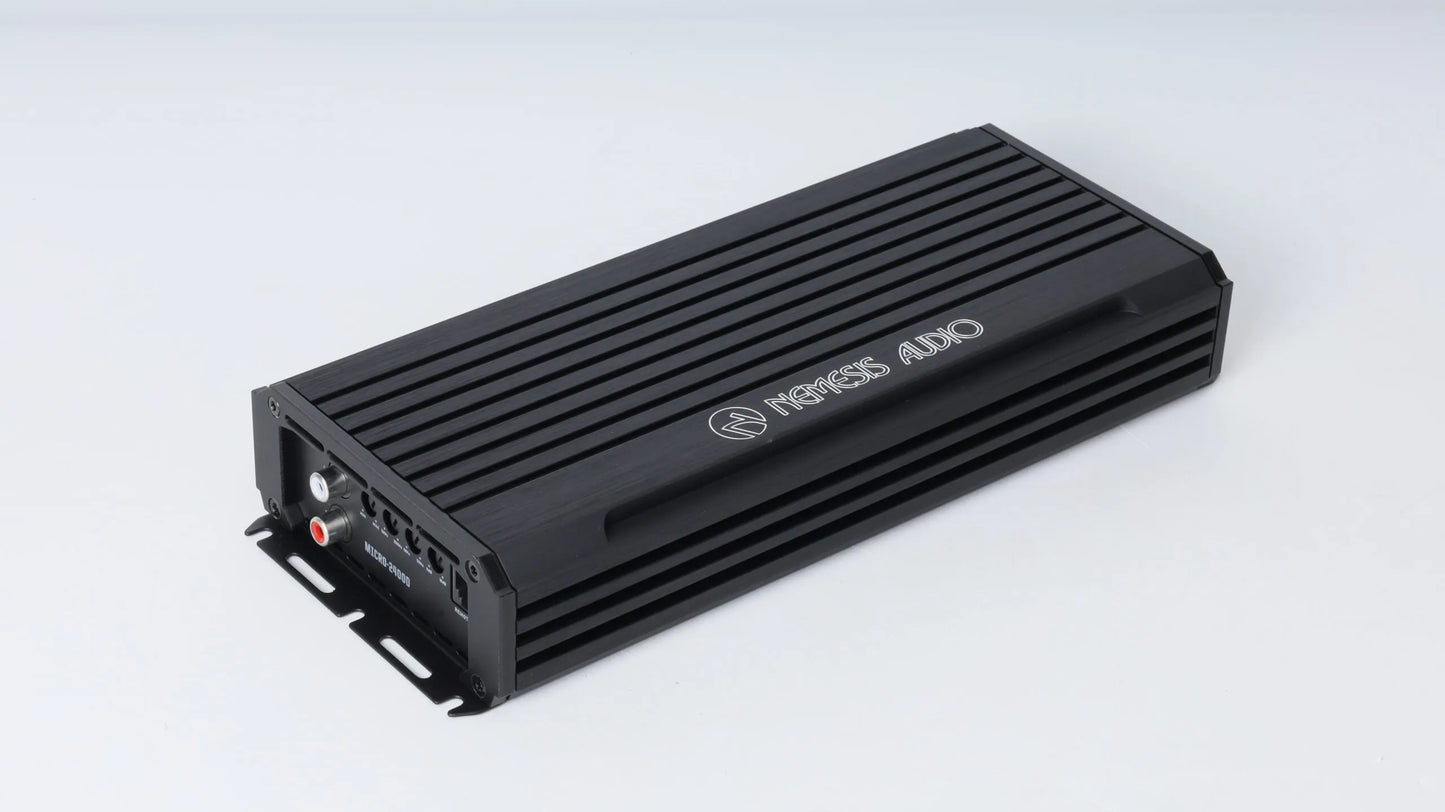 Nemesis Audio MICRO-2400D compact Class D amplifier front view