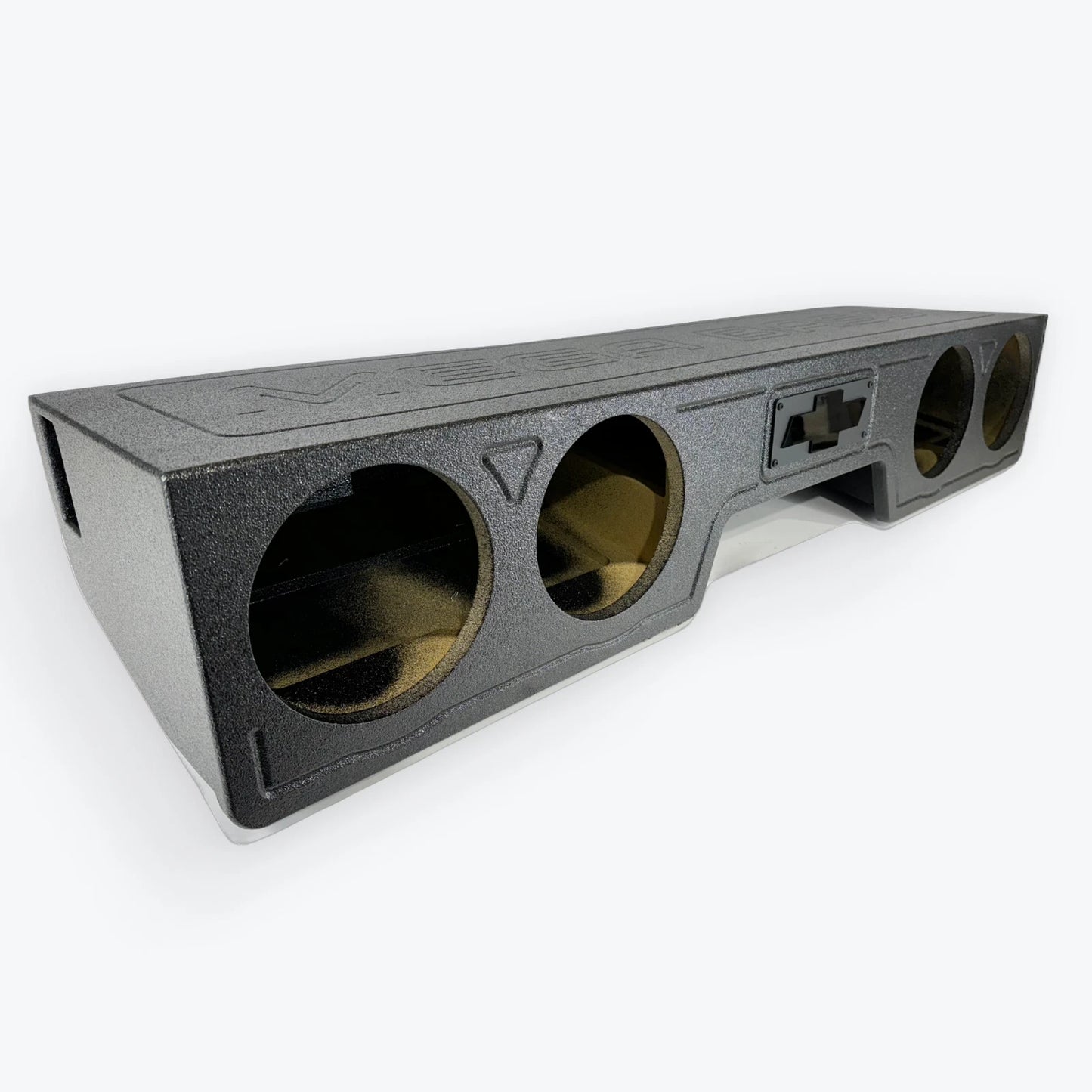 Ported 4x8 truck subwoofer box for Chevy GMC 2500 3500 Extended Cab rear seat fitment