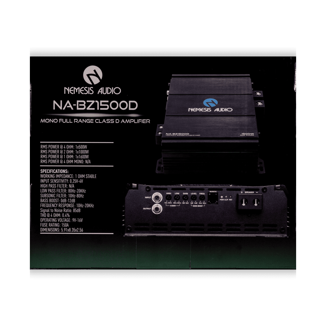 NA-BZ1500D | Class D 1-Channel Monoblock Full Range Car Amplifier 1600 Watts @ 1-Ohm image 5
