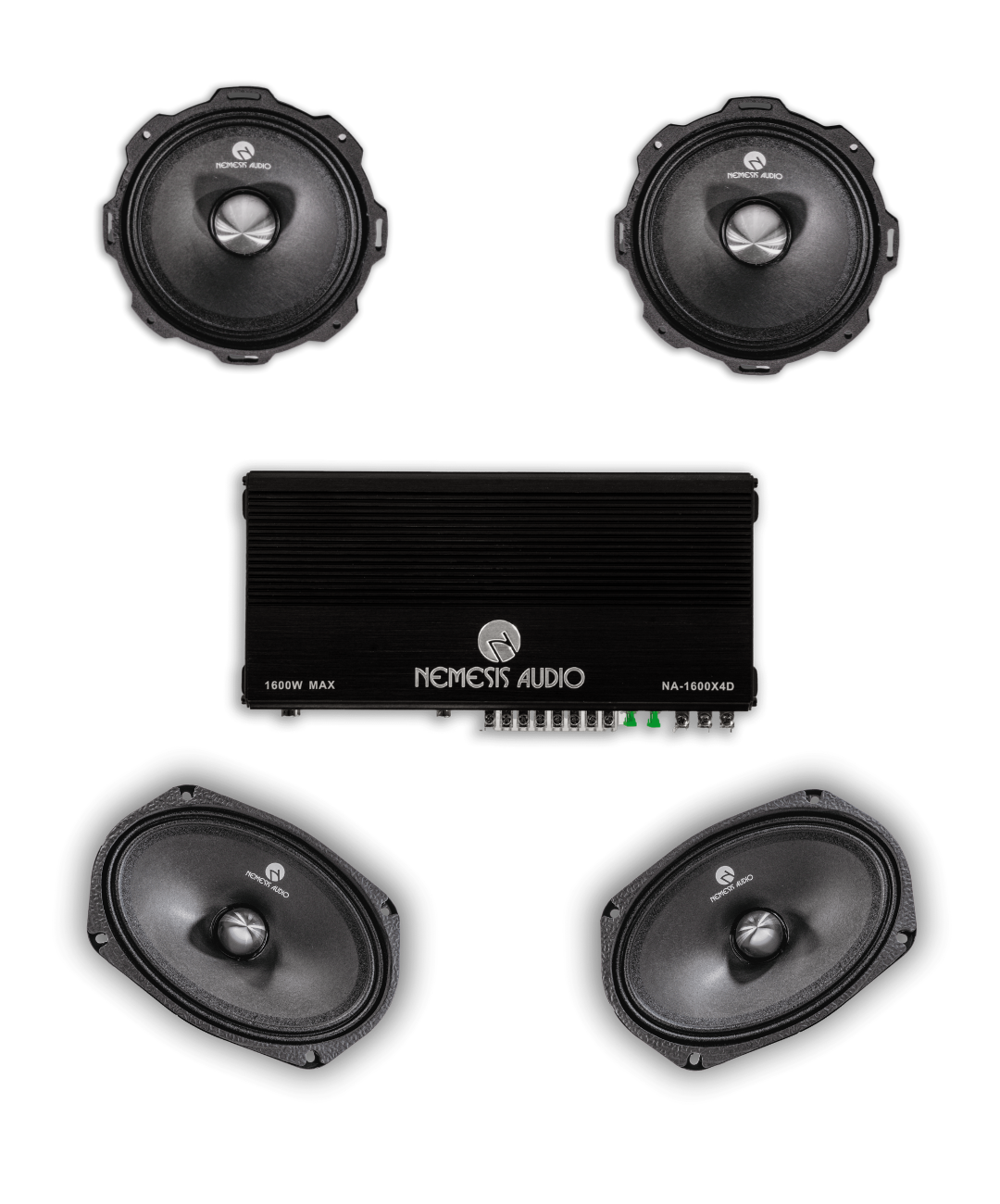 Nemesis Audio 4-Door Pro Voice Package with Amplifier - 6.5 and 6x9 Speakers