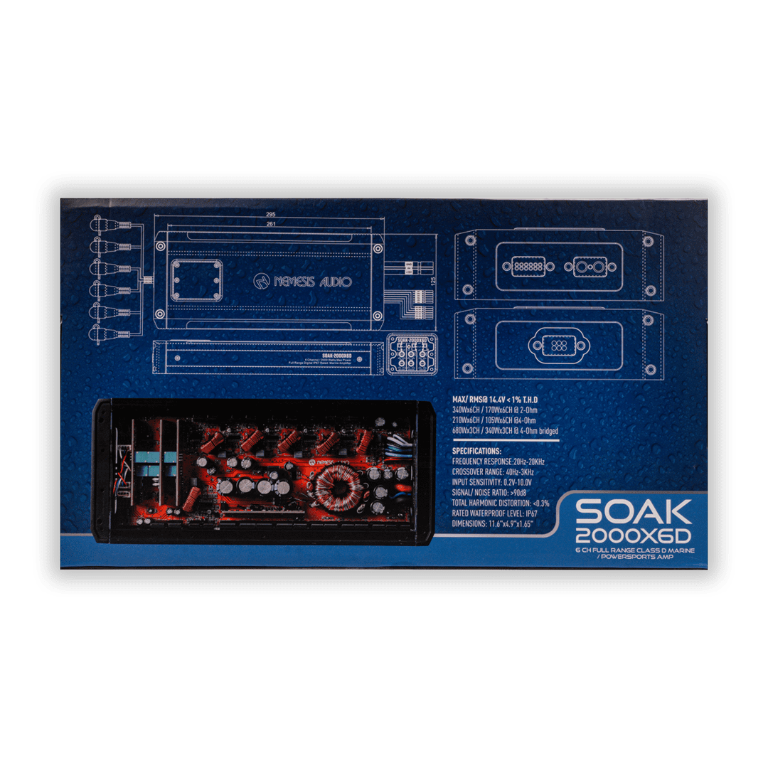 SOAK-2000X6D | 6-Channel Full Range Class D Marine Powersports Amplifier image 5