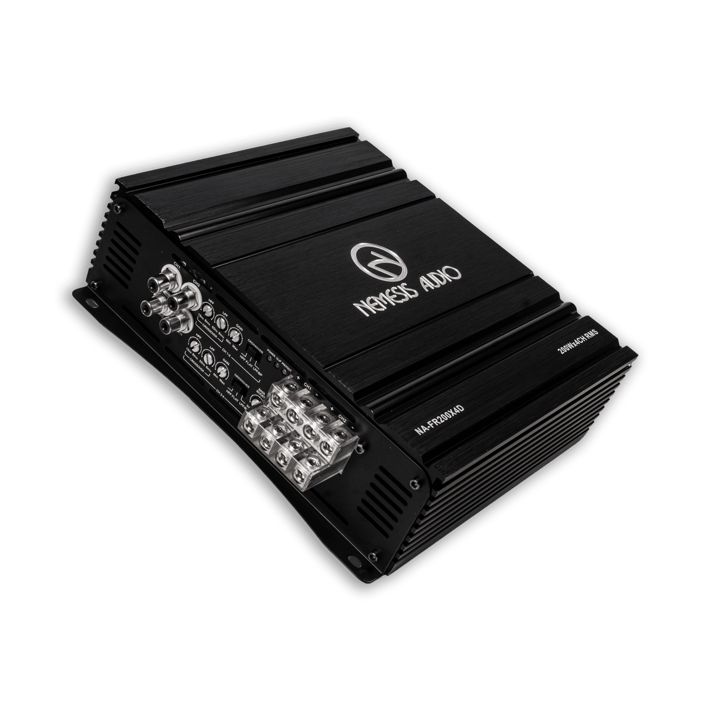 Nemesis Audio NA-FR200X4D full range amplifier left side connections