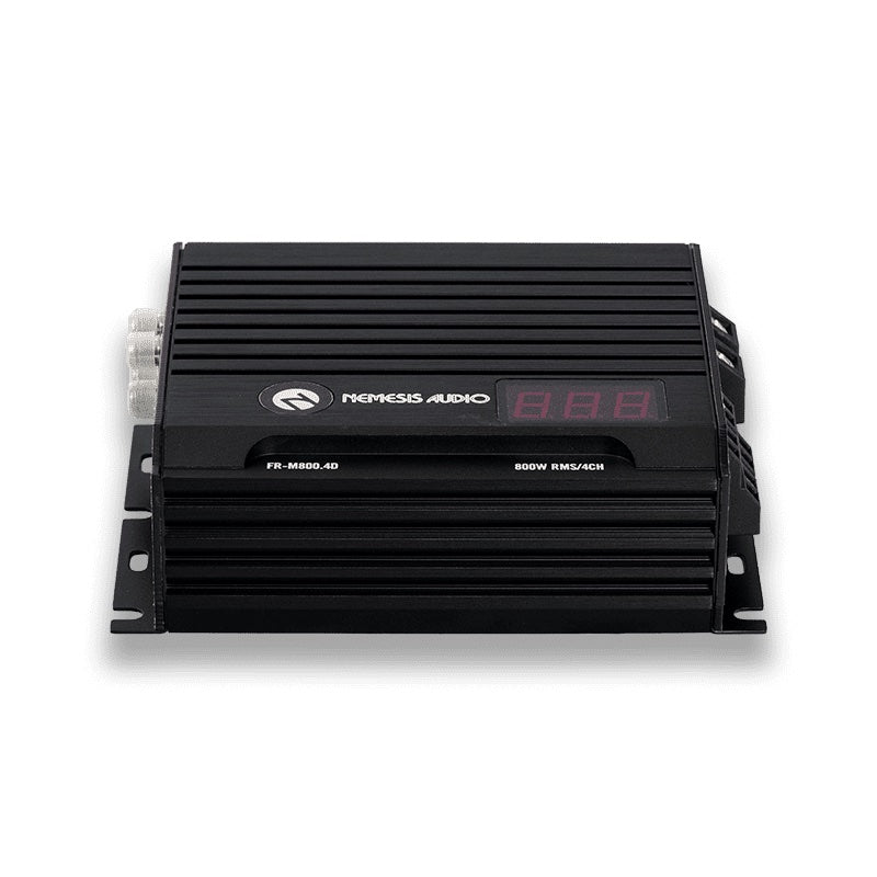 Nemesis Audio FR-M800.4D compact speaker amplifier detail photo
