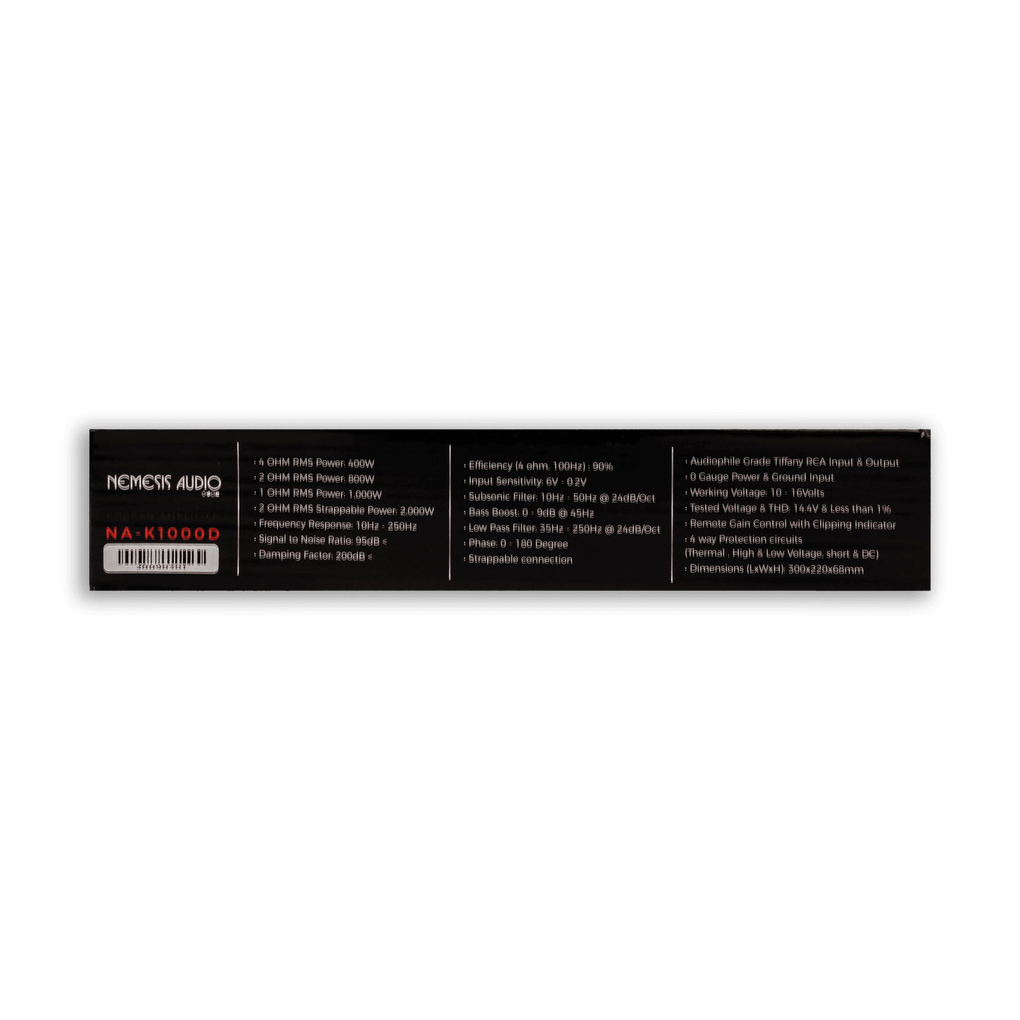 NA-K1000D | 1000 Watts @ 1-Ohm Class D 1-Channel Monoblock Car Amplifier Made In Korea Team Series image 6