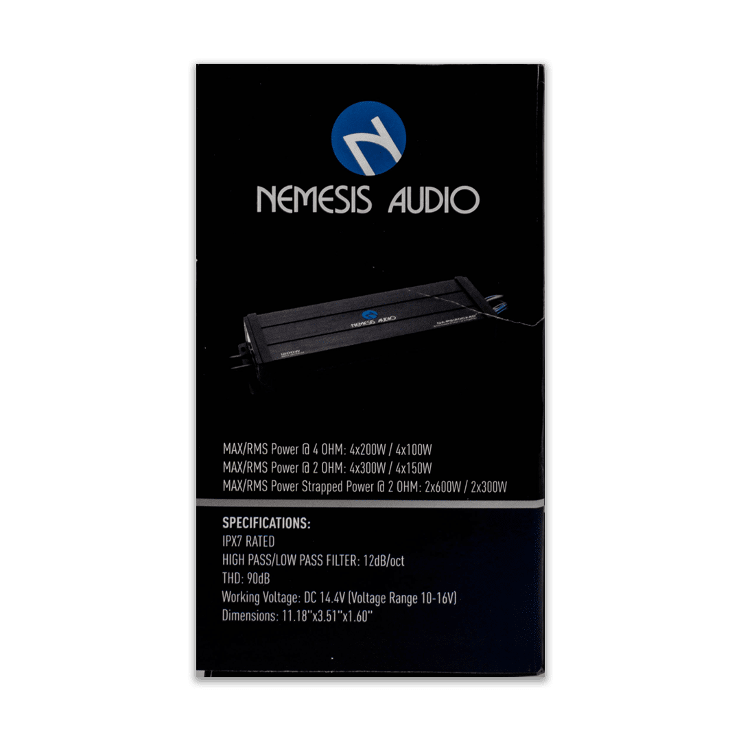 Nemesis Audio NA-PS1200X4D 4-channel amplifier retail box side