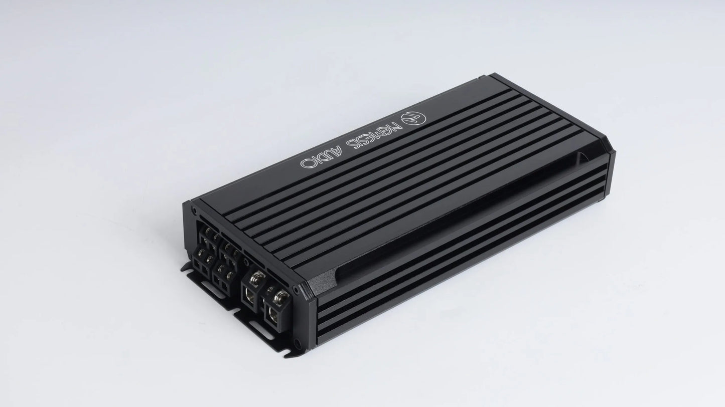 Nemesis MICRO-2800X4D 1400W RMS 4-channel amplifier close-up