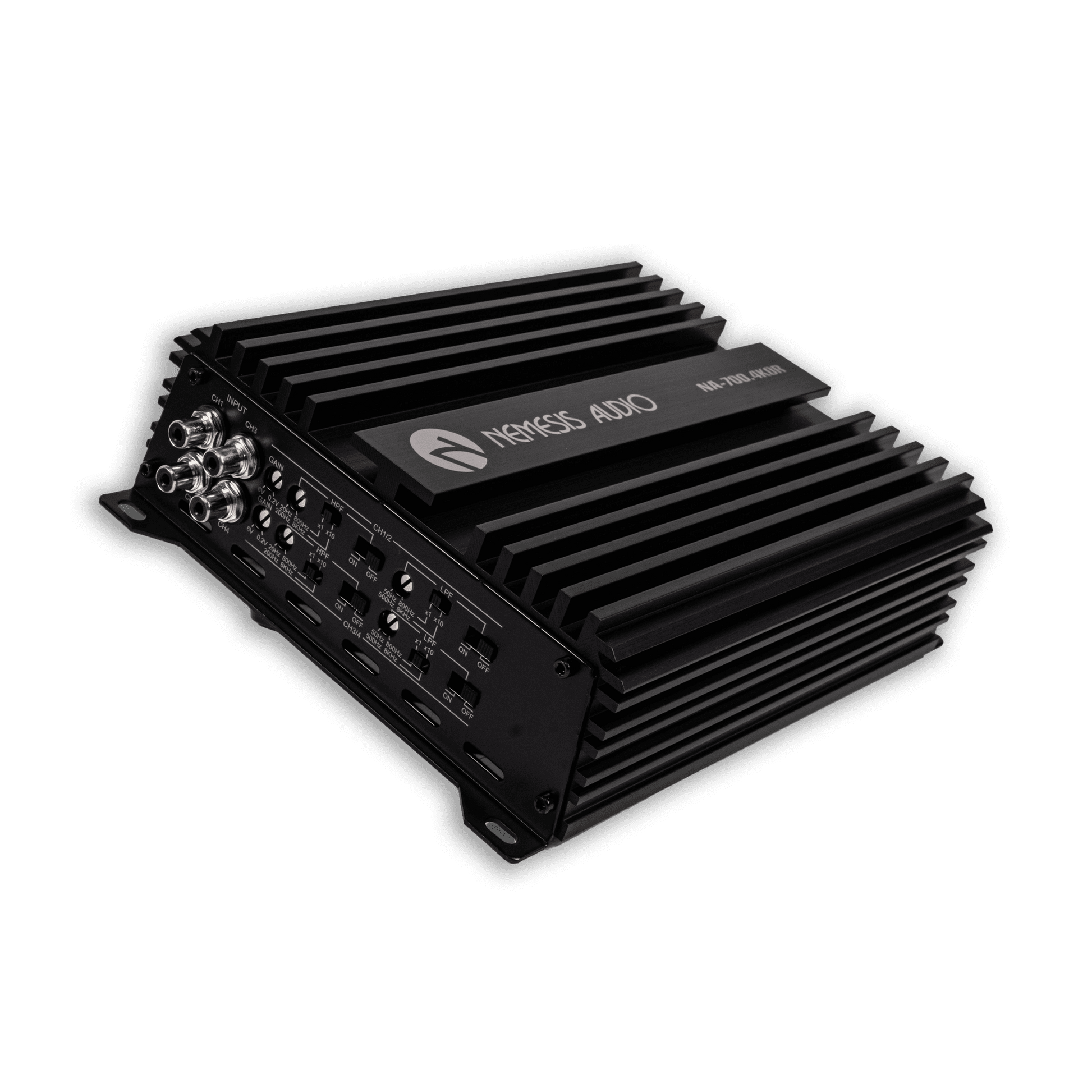 Nemesis Audio NA-700.4KOR 4-channel amplifier left side connections