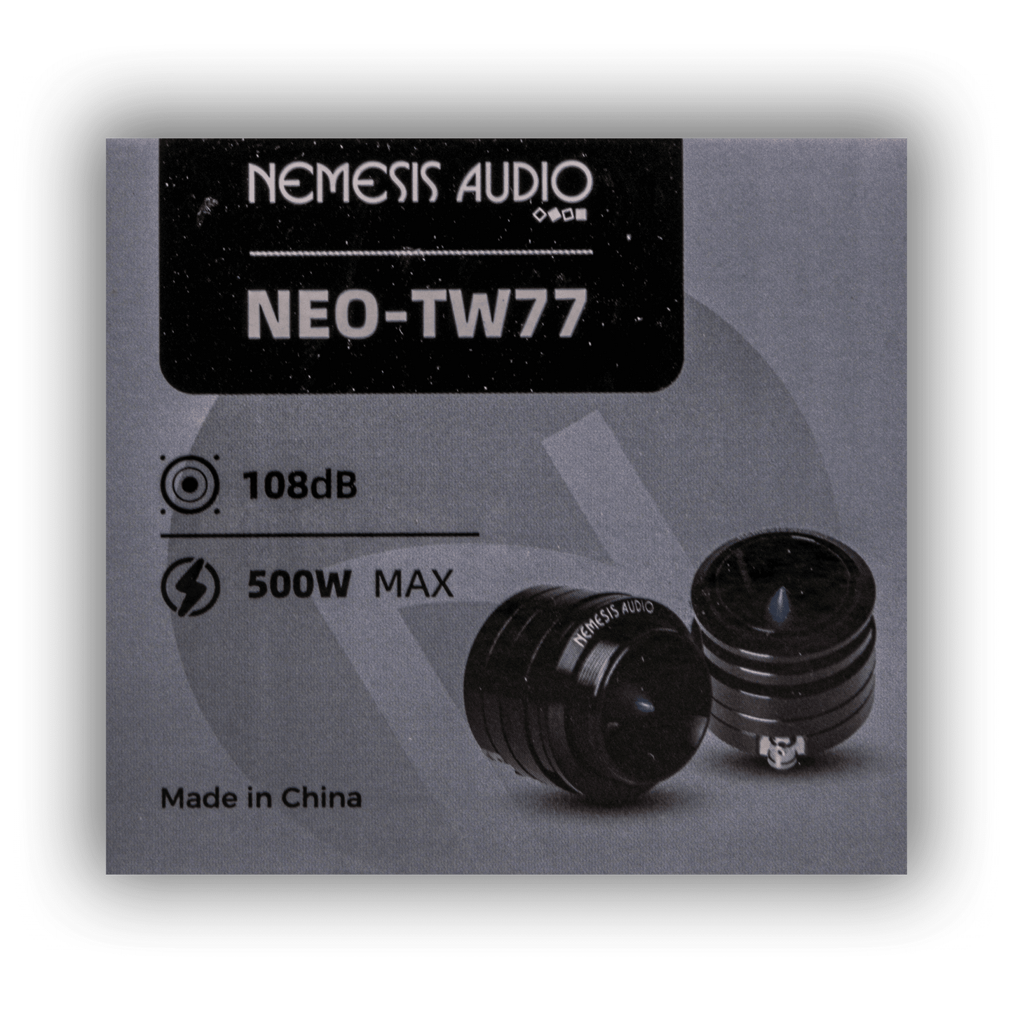 Nemesis Audio NEO-TW77 super tweeters retail box side