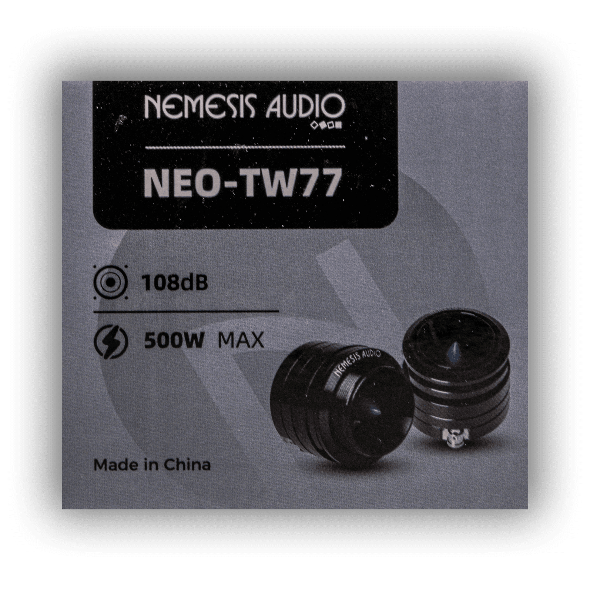 Nemesis Audio NEO-TW77 super tweeters retail box side