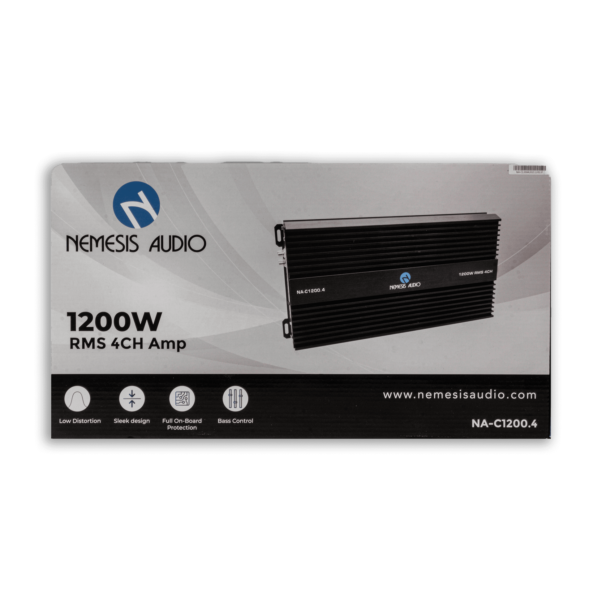 Nemesis Audio NA-C1200.4 1200W RMS amplifier retail box front