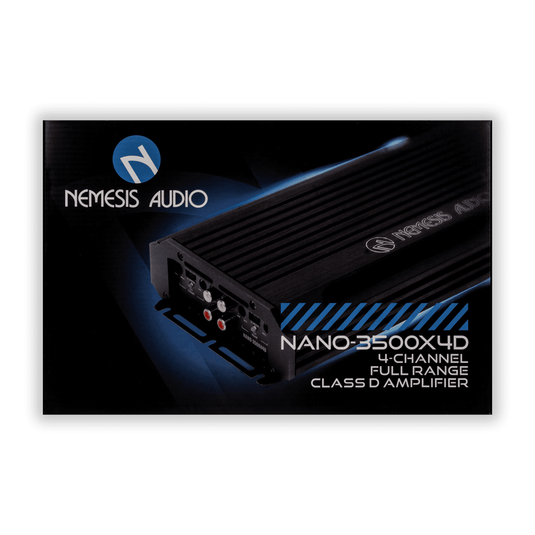 Nemesis Audio NANO-3500X4D amplifier retail box front