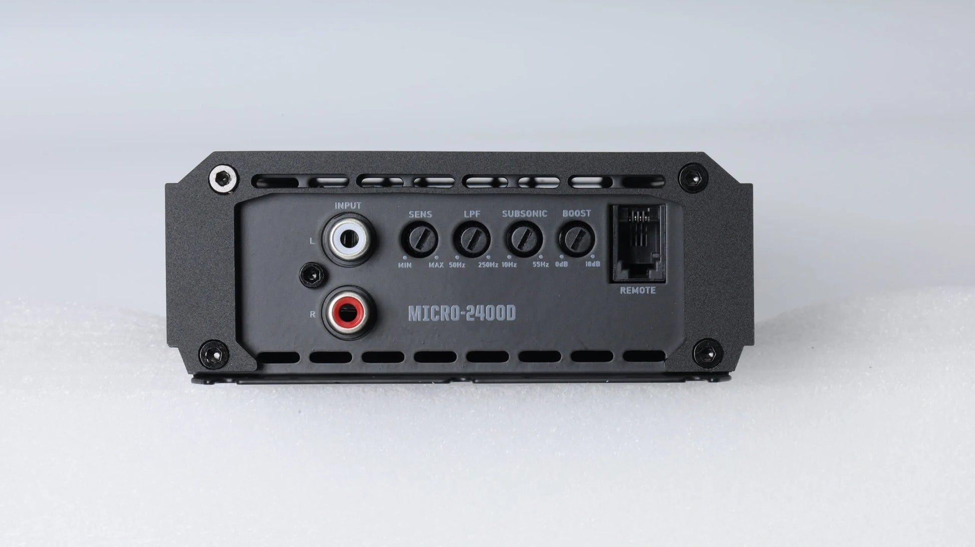 Nemesis Audio MICRO-2400D compact bass amplifier side detail