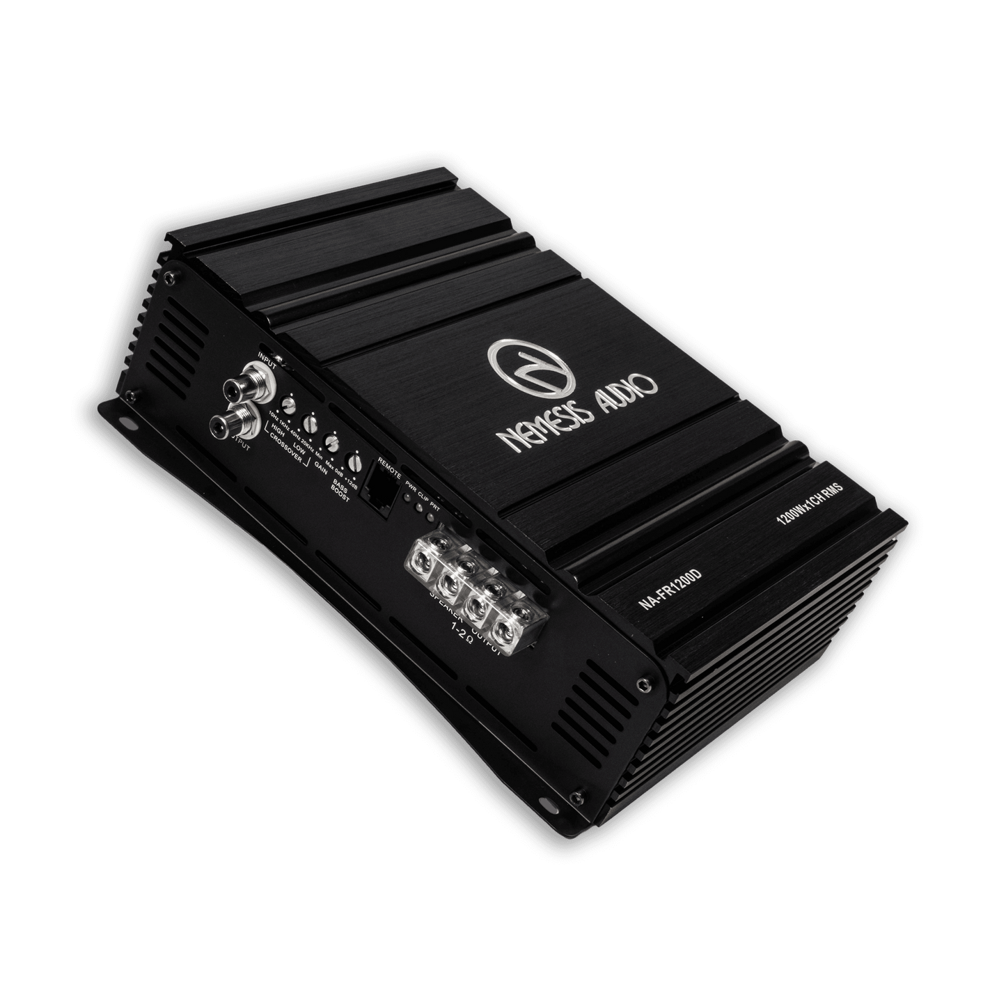 Nemesis Audio NA-FR1200D 1200W RMS amplifier left side connections