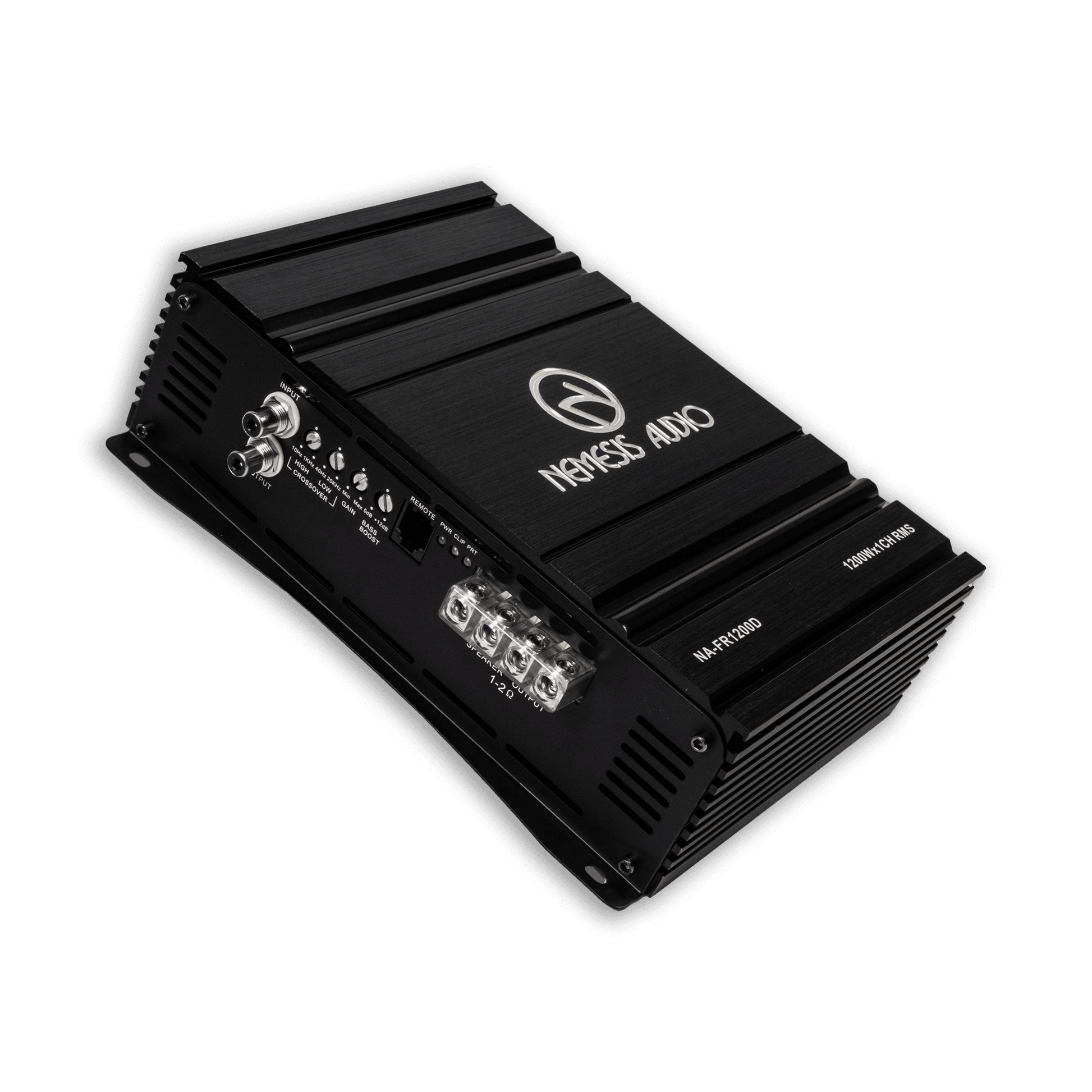 Nemesis Audio NA-FR1200D 1200W RMS amplifier left side connections