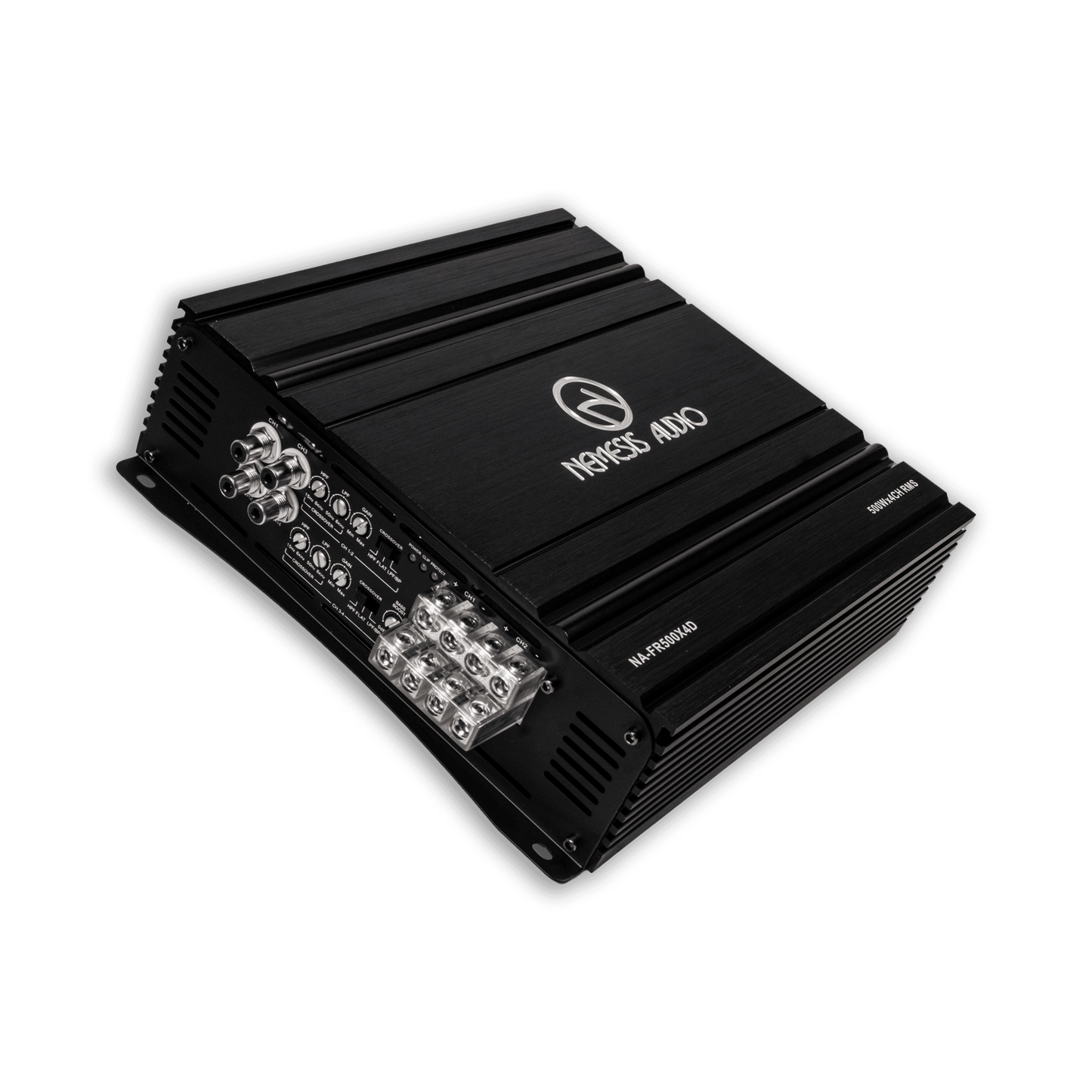 Nemesis Audio NA-FR500X4D speaker amplifier left side connections