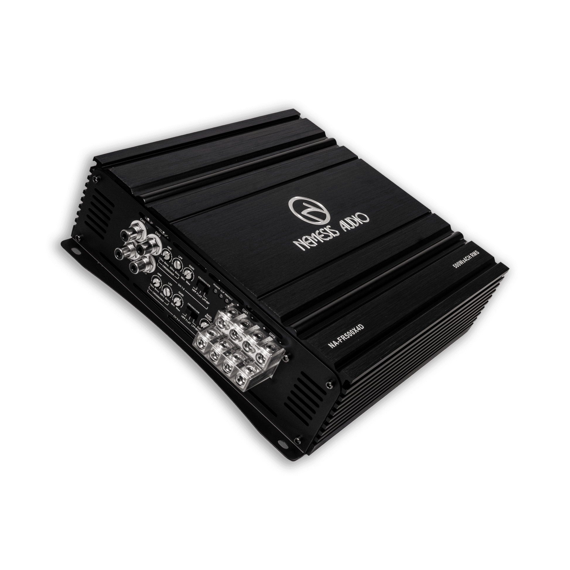 Nemesis Audio NA-FR500X4D speaker amplifier left side connections
