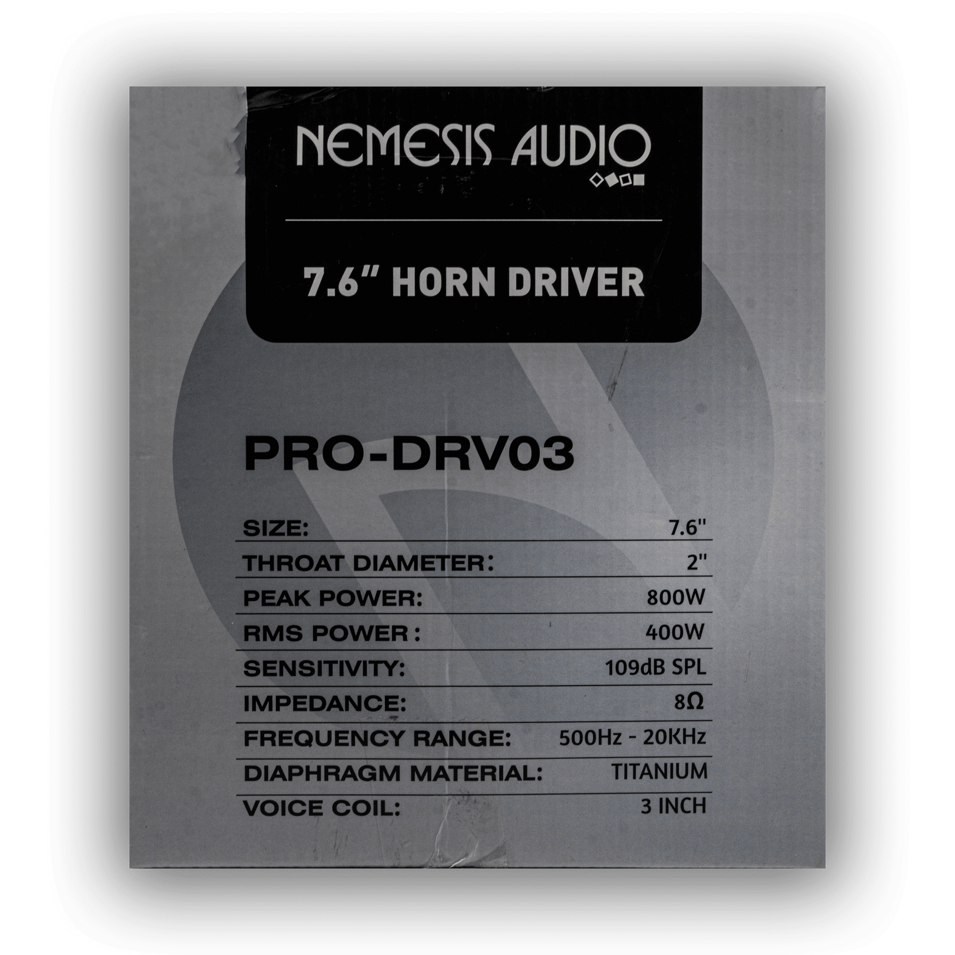 Nemesis Audio PRO-DRV03 titanium diaphragm horn driver rear view