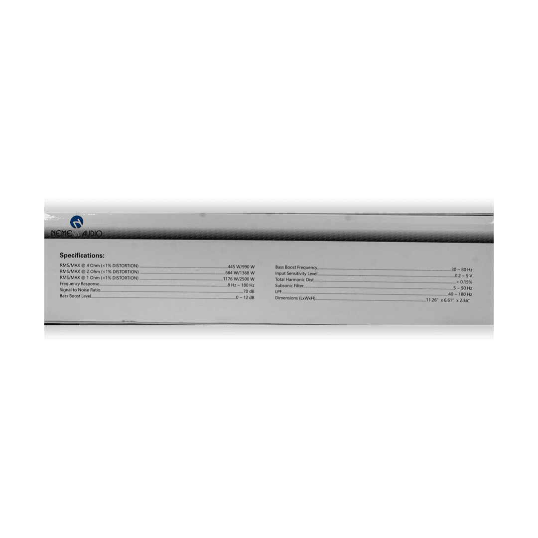 Nemesis Audio NA-2.5KD daily bass amplifier retail box side