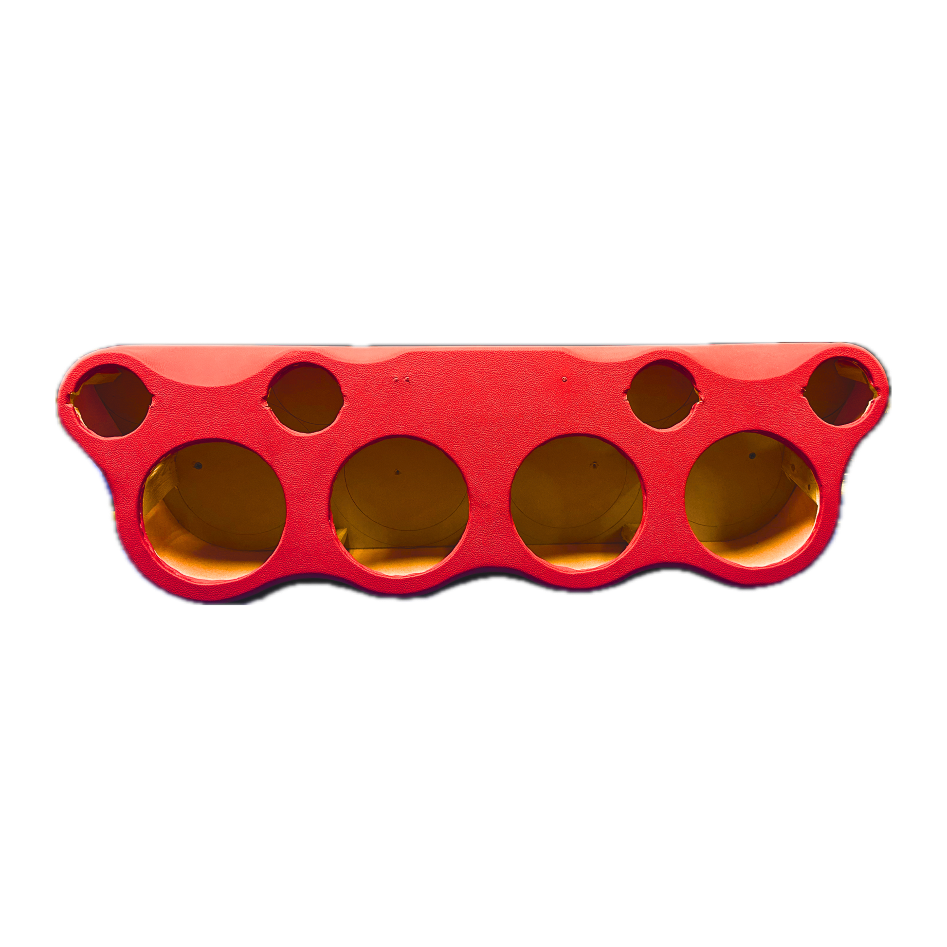 Super Car Audio bright red 4x4 headliner roof rack for four speakers and four tweeters