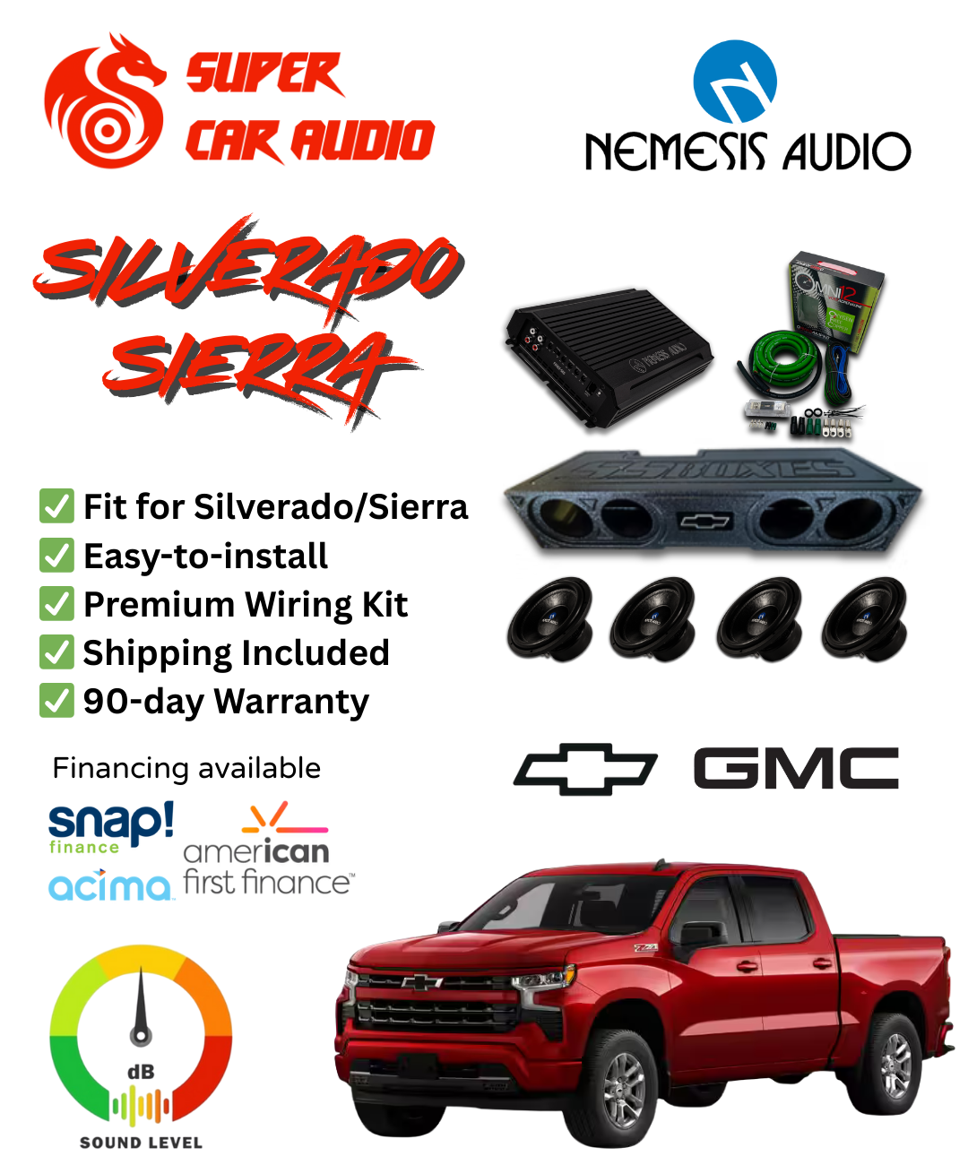 Silverado/Sierra Bass Package – 4X8” Bass Nemesis Audio System (Chevrolet/GMC Crew Cab 2014–2026) image 0