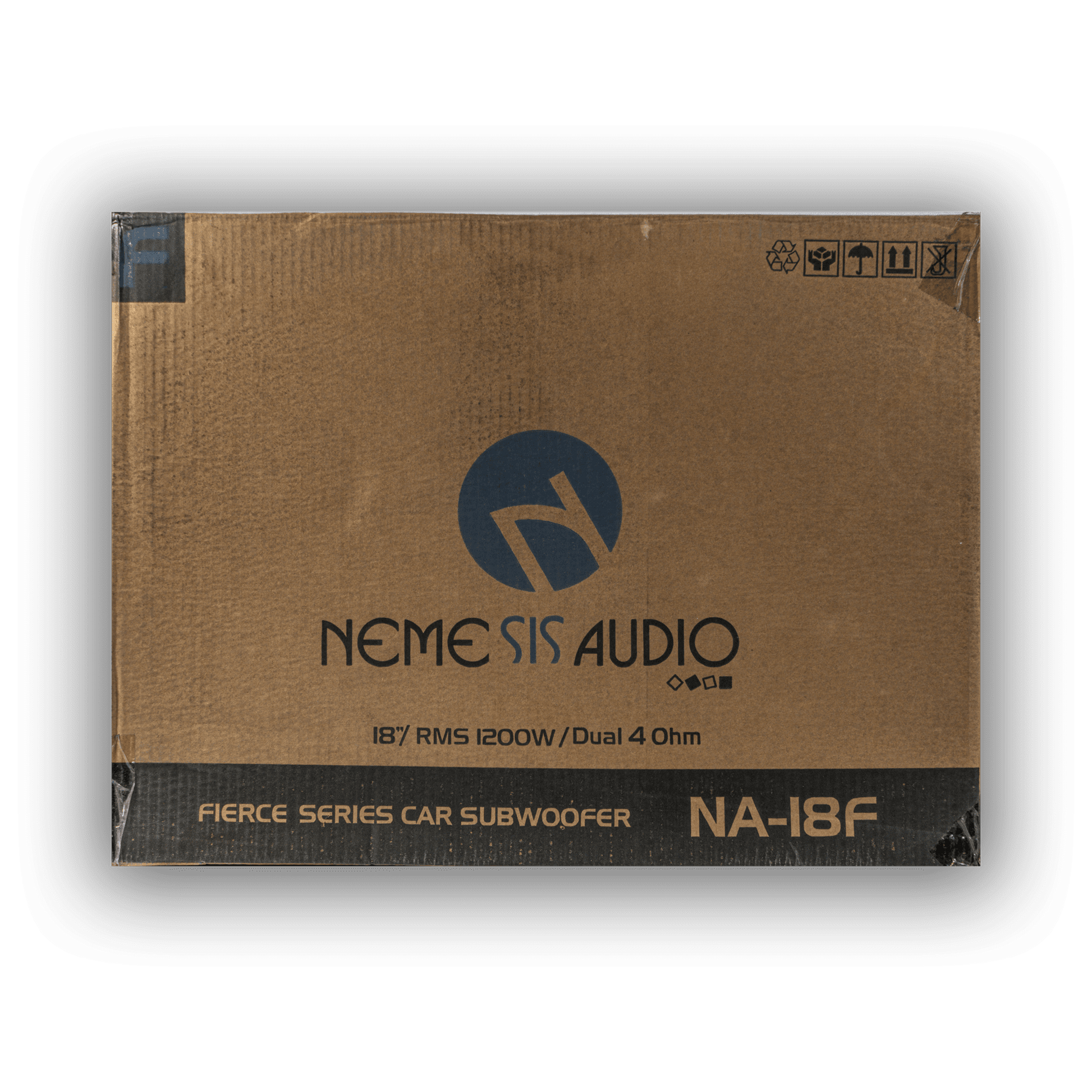 Nemesis Audio NA-18F Fierce Series 18 inch subwoofer retail box front