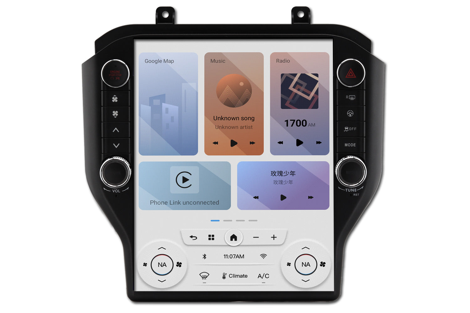 Linkswell T-Style LITE radio for 2015-2023 Ford Mustang large touchscreen head unit LT-FDMU12-1RR-4C